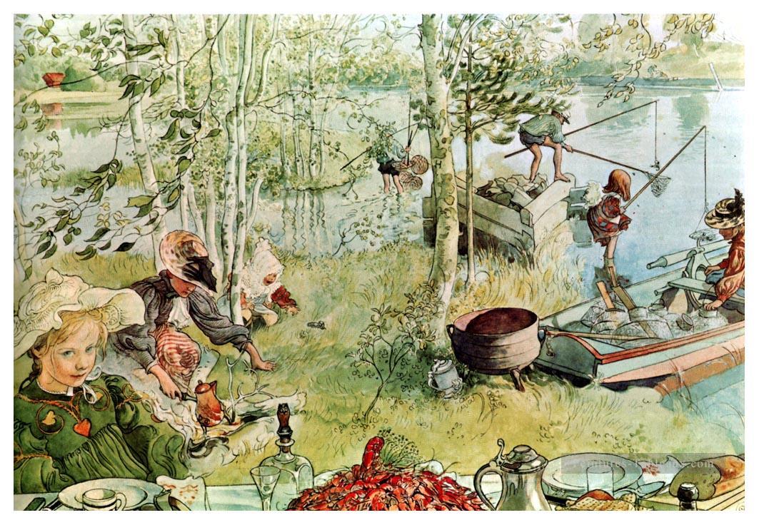 la saison des écrevisses s’ouvre 1897 Carl Larsson Peintures à l'huile